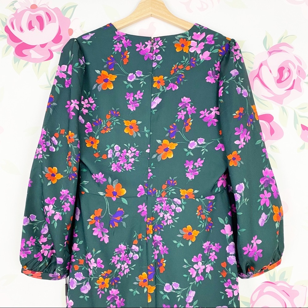 NEW Calvin Klein Floral Print Faux Wrap Dress - Picture 9 of 15